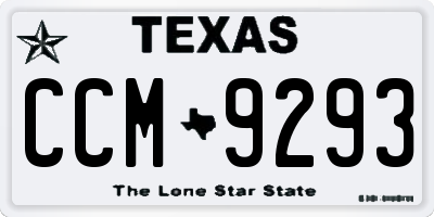 TX license plate CCM9293