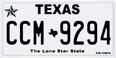 TX license plate CCM9294