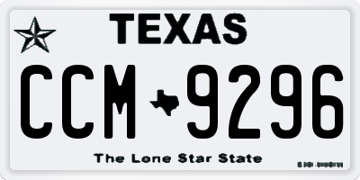 TX license plate CCM9296