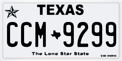 TX license plate CCM9299