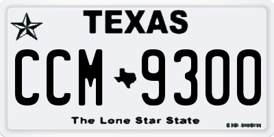TX license plate CCM9300