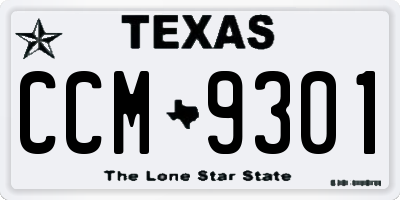 TX license plate CCM9301