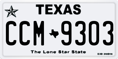 TX license plate CCM9303