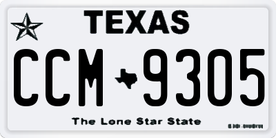 TX license plate CCM9305