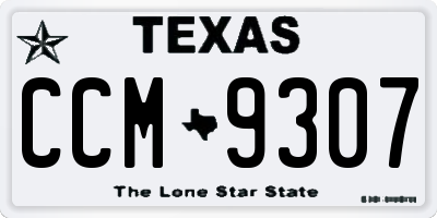 TX license plate CCM9307