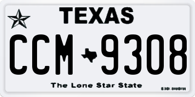TX license plate CCM9308
