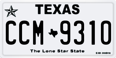 TX license plate CCM9310