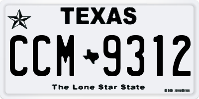 TX license plate CCM9312