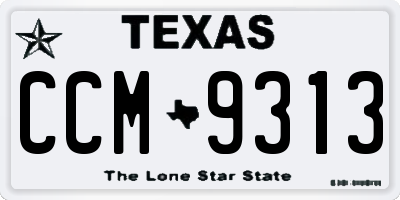 TX license plate CCM9313