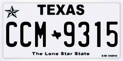 TX license plate CCM9315