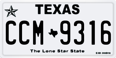 TX license plate CCM9316