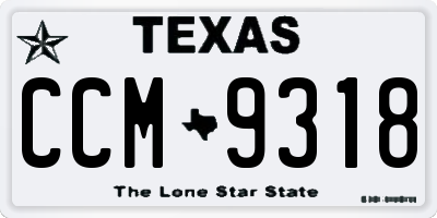 TX license plate CCM9318