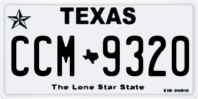 TX license plate CCM9320