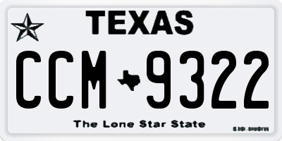 TX license plate CCM9322