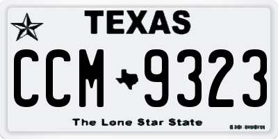 TX license plate CCM9323