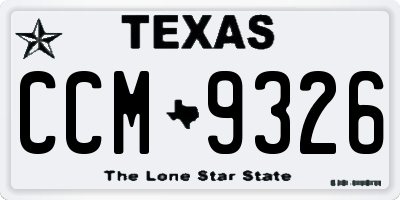 TX license plate CCM9326