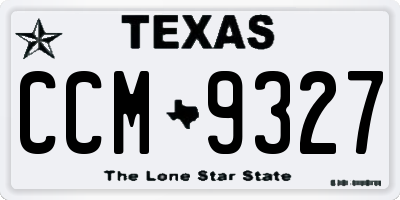 TX license plate CCM9327