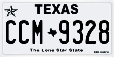 TX license plate CCM9328