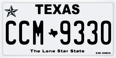 TX license plate CCM9330