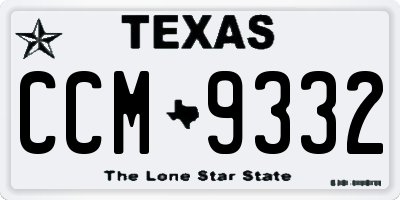 TX license plate CCM9332