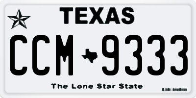 TX license plate CCM9333