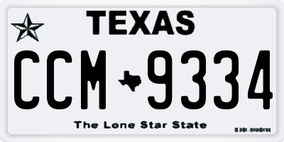 TX license plate CCM9334