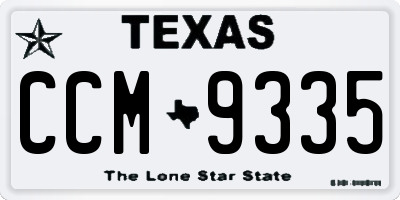 TX license plate CCM9335