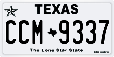 TX license plate CCM9337