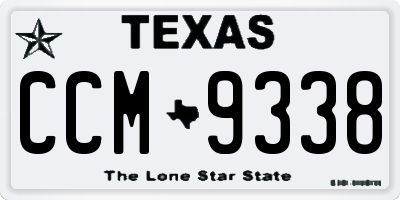 TX license plate CCM9338