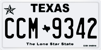 TX license plate CCM9342