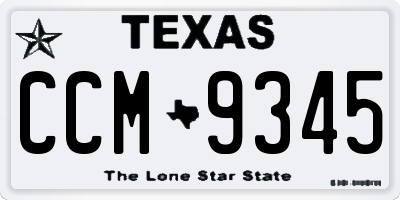 TX license plate CCM9345
