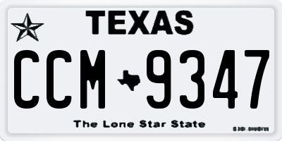 TX license plate CCM9347
