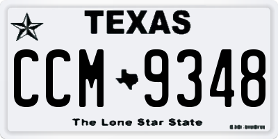 TX license plate CCM9348