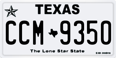 TX license plate CCM9350