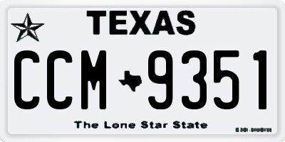 TX license plate CCM9351