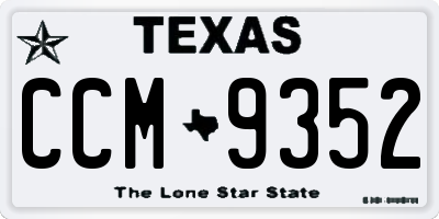 TX license plate CCM9352