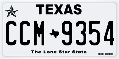 TX license plate CCM9354