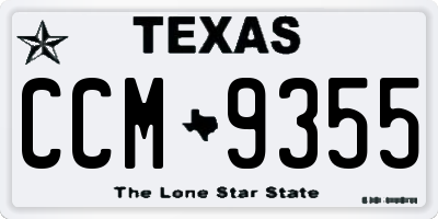 TX license plate CCM9355