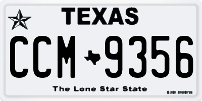 TX license plate CCM9356