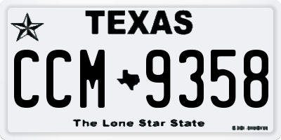 TX license plate CCM9358