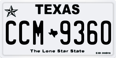 TX license plate CCM9360