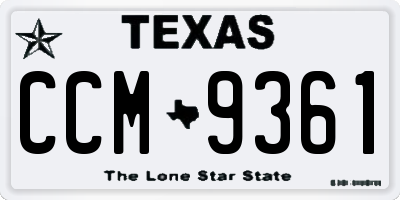 TX license plate CCM9361