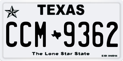 TX license plate CCM9362