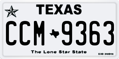 TX license plate CCM9363