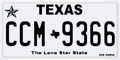TX license plate CCM9366