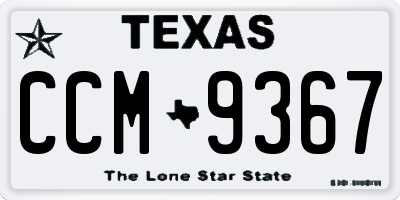TX license plate CCM9367