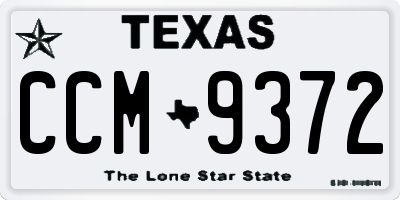 TX license plate CCM9372