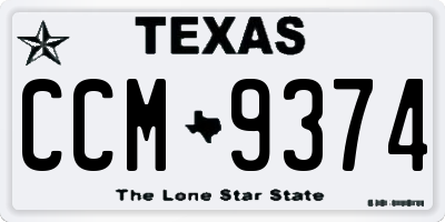 TX license plate CCM9374