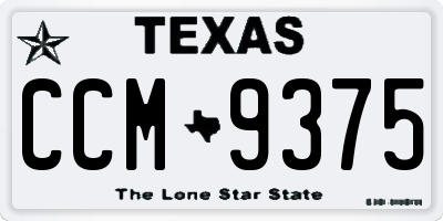TX license plate CCM9375
