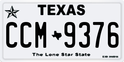 TX license plate CCM9376